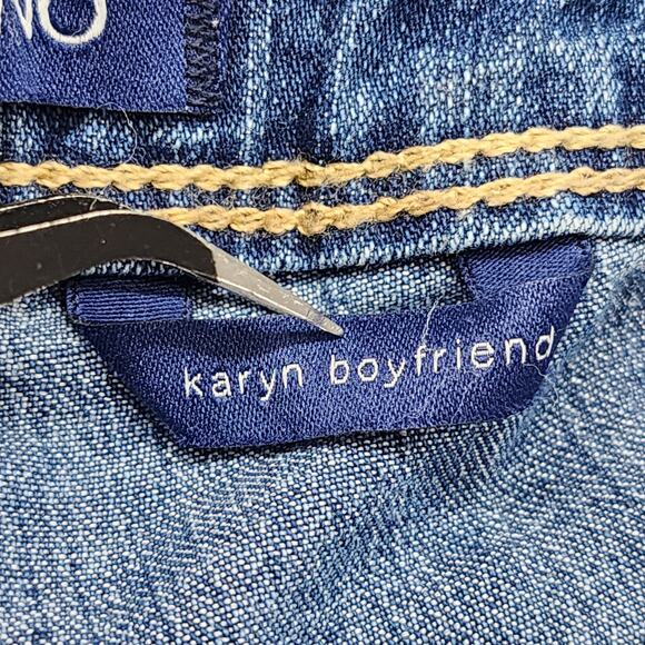 Bandolino Blu Jeans Womens 8 Blue Karyn Boyfriend Mid Rise Straight Leg Crop - Picture 6 of 11